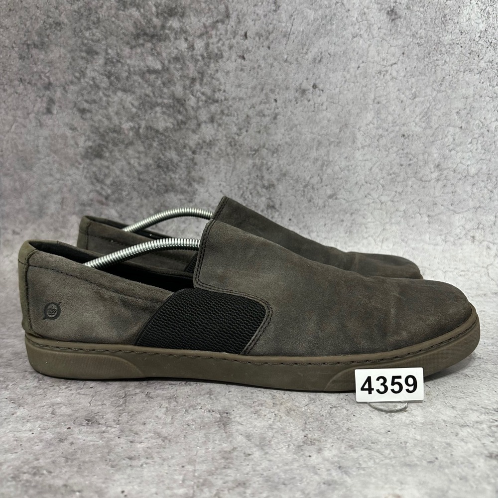 Born Belford Slip-On Sneakers Mens 13 Grey Suede M48042 Comfort Loafers